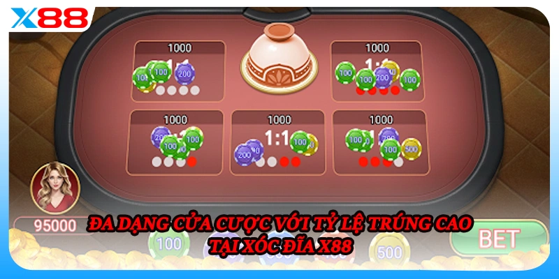 Đa dạng cửa cược với tỷ lệ trúng cao tại Xóc Đĩa X88